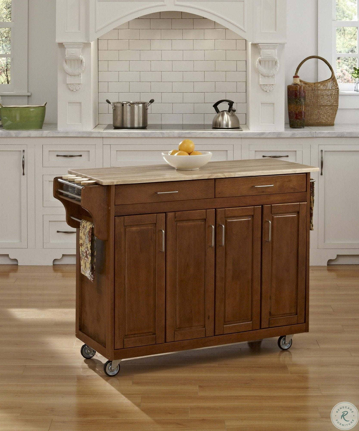 Kitchen Cart with Wood Top E17383