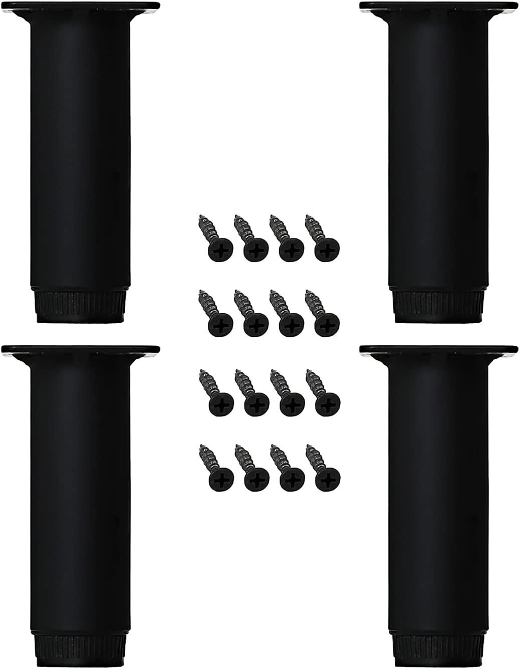 28 Inch Adjustable Metal Furniture Legs 2PCS Black S713337