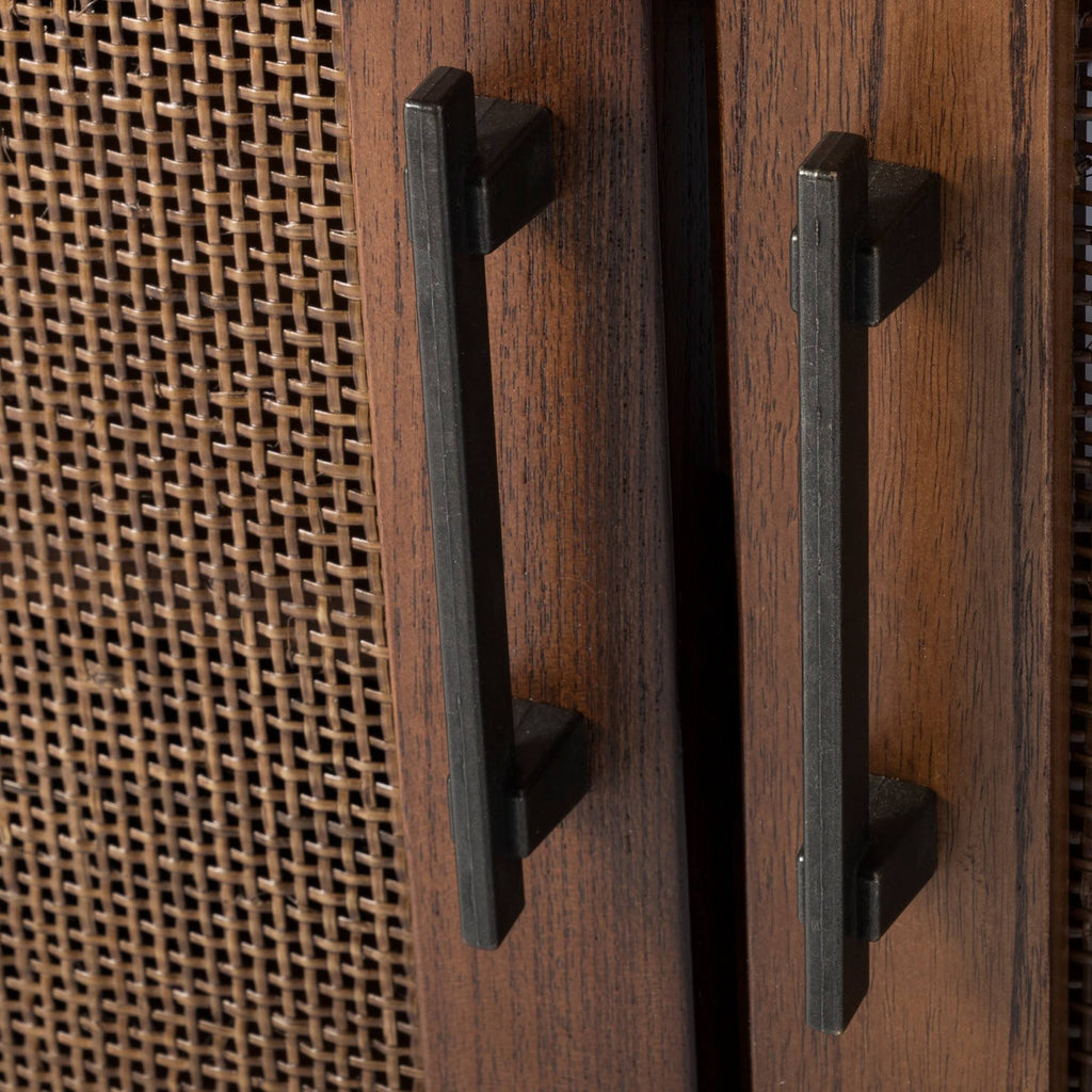 2-Door Wood & Rattan Accent Cabinet O85951