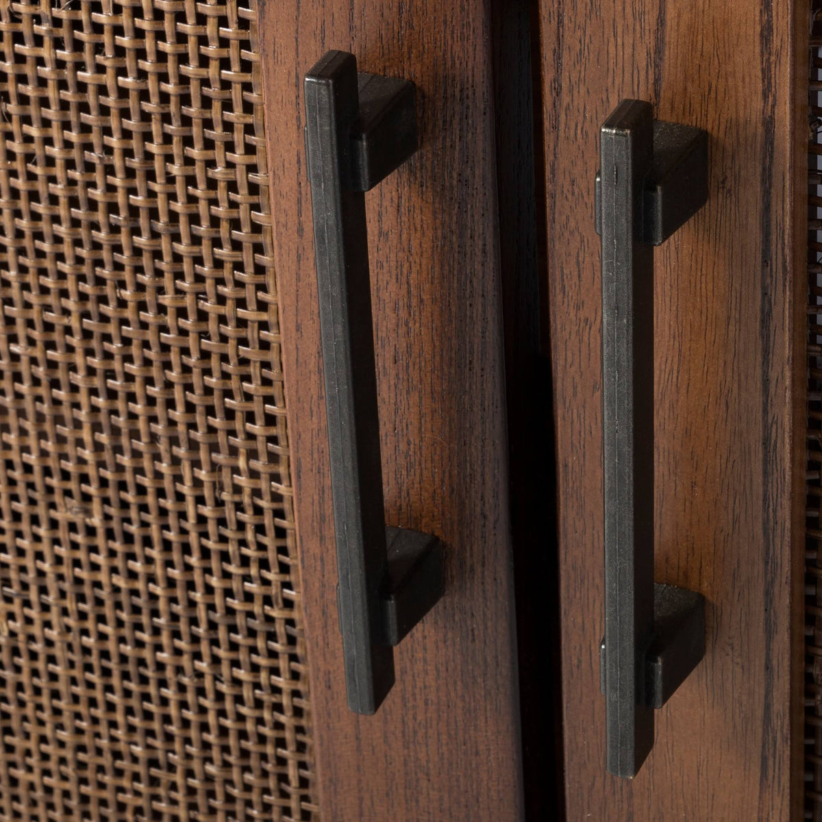 2-Door Wood & Rattan Accent Cabinet O85951