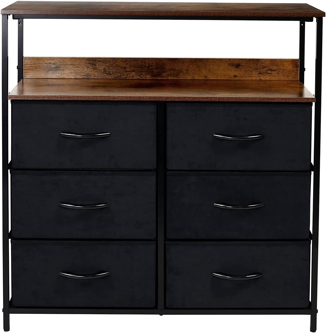 6 Drawer Dresser with Shelves Q1789