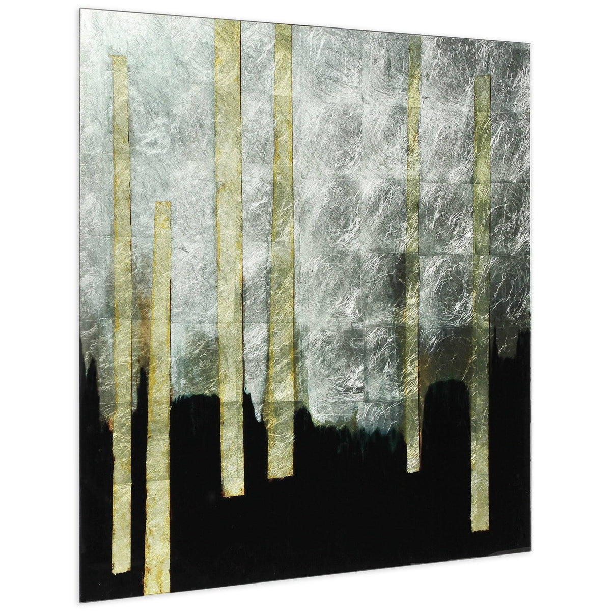 Printed Tempered Glass Art with Silver Leaf X424767