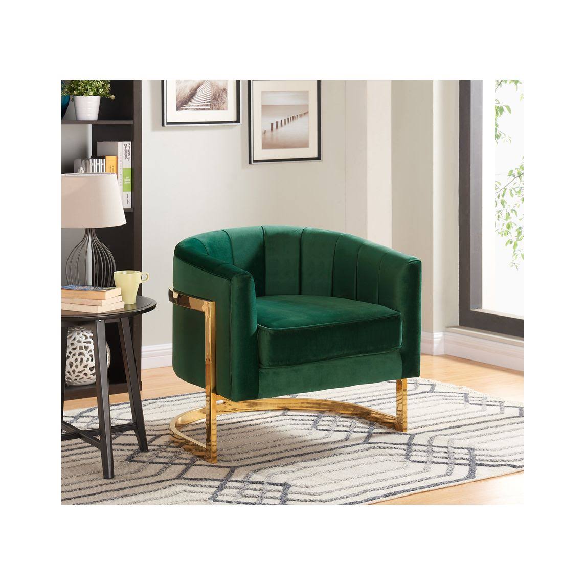 Green Velvet Accent Chair T683