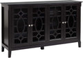 Wood Sideboard Buffet Cabinet with 4 Glass Doors T128