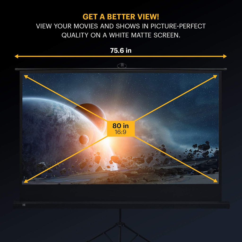 80” Portable Projection Screen with Tripod Stand and Carry Bag O765712