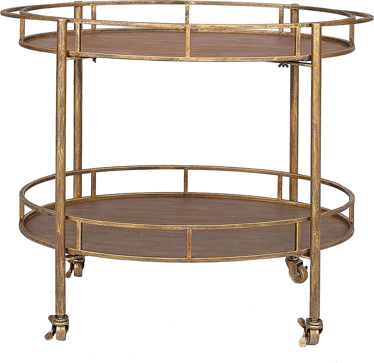 Gold 2 Tier Metal Bar Cart W138