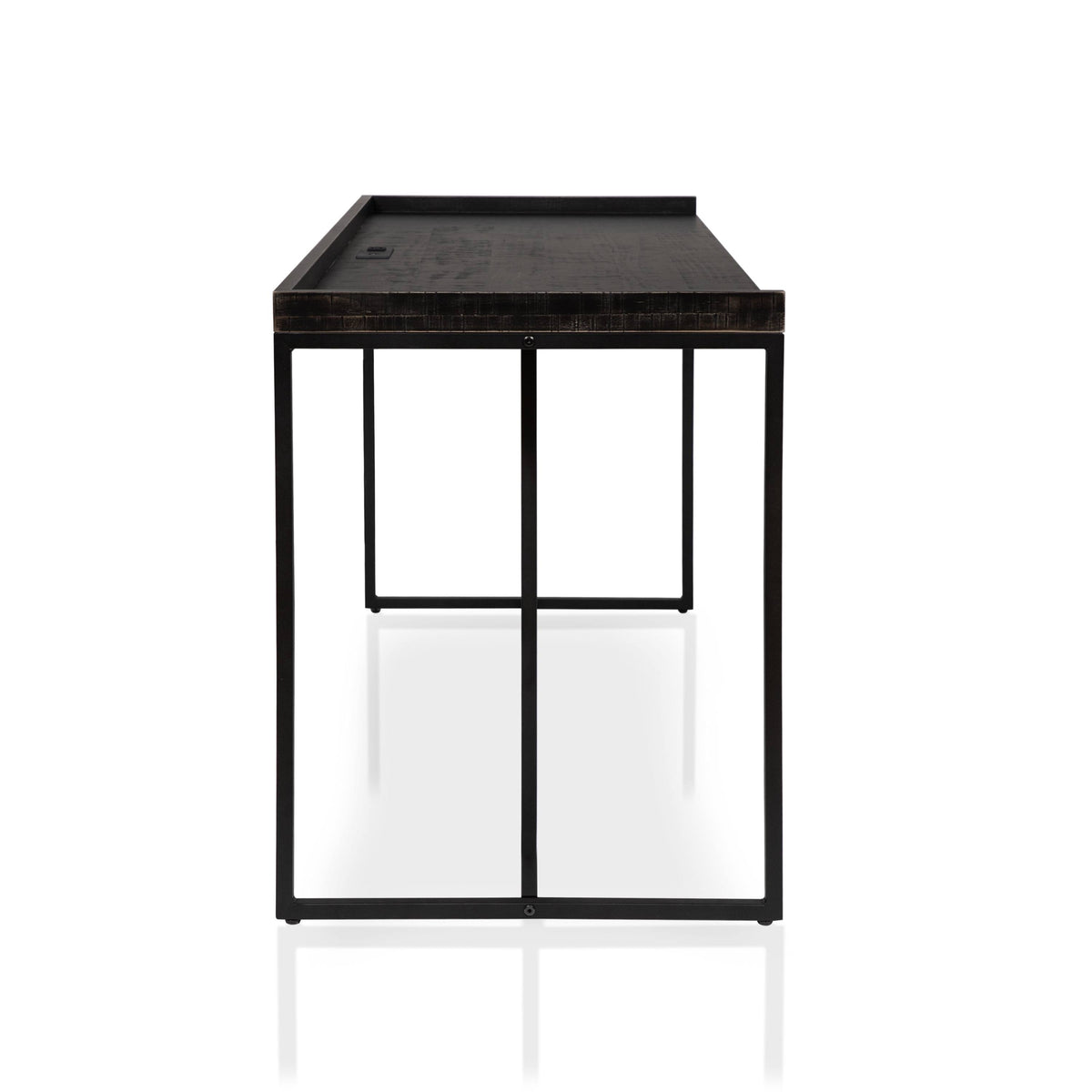 Black Industrial Computer Desk with USB Port E5984