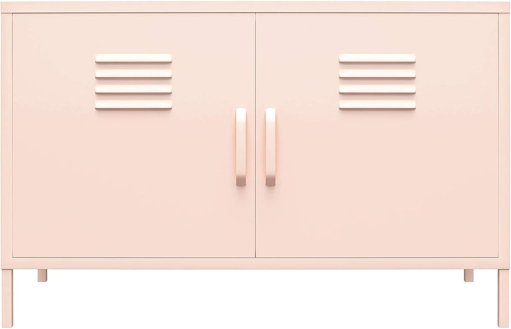 White 2 Door Metal Accent Cabinet V1758