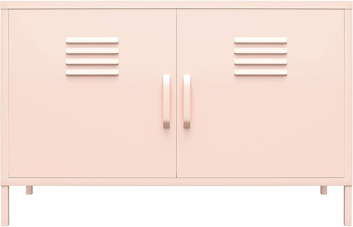 White 2 Door Metal Accent Cabinet V1758