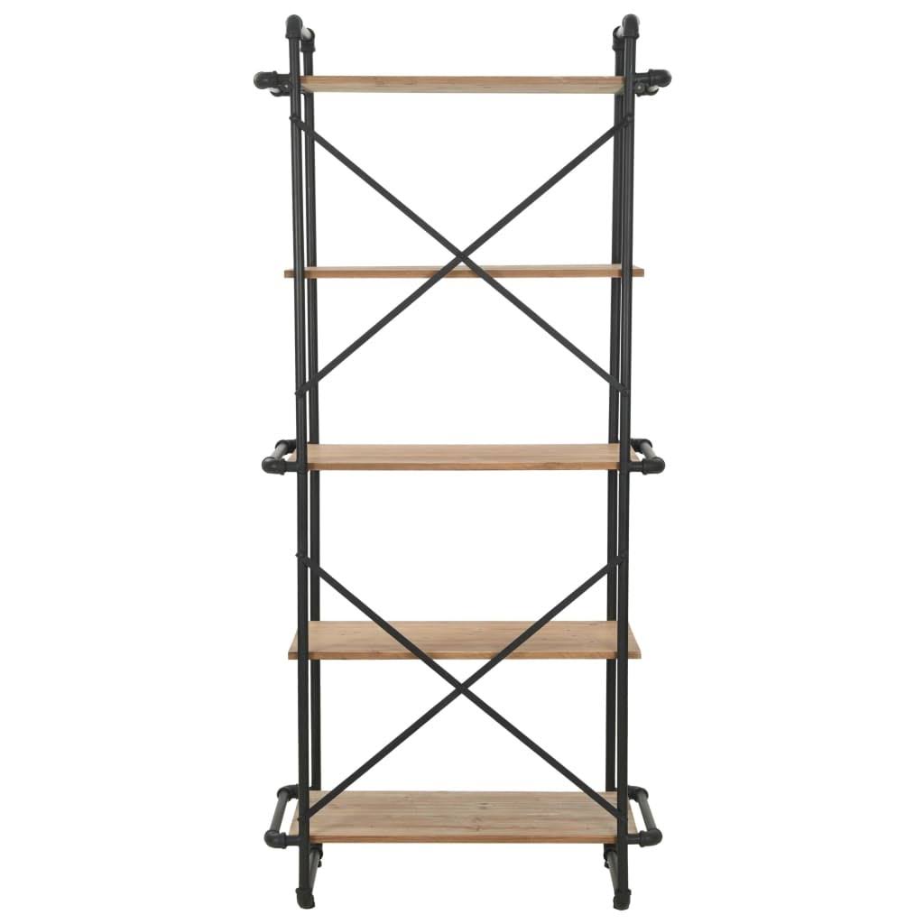 Solid Firwood and Steel Bookcase J125737