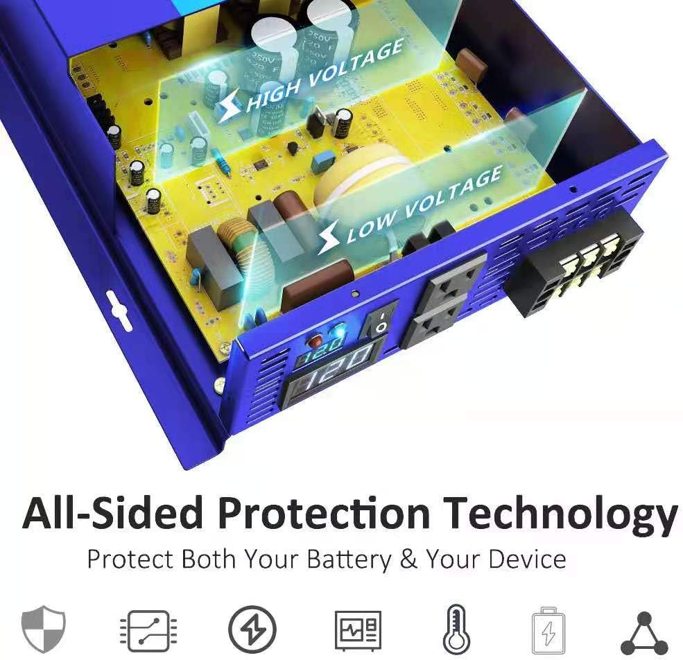 Pure Sine Wave Power Inverter 3000W 24V DC to AC 110V V4557
