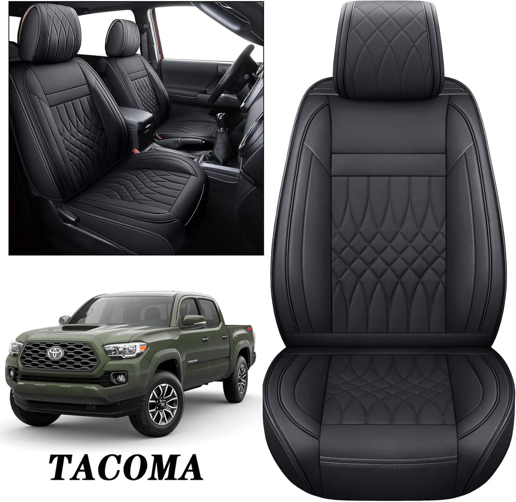 Toyota Tacoma Seat Covers 2005-2022 Crew Double Cab Pickup Airbag Compatible Black N65781