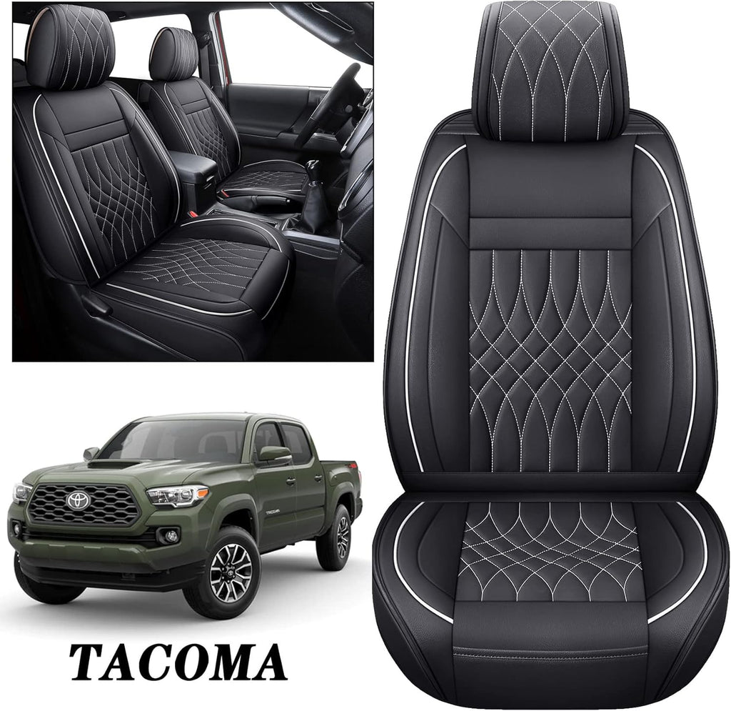 Toyota Tacoma Seat Covers 2005-2022 Crew Double Cab Pickup Airbag Compatible Black N65781