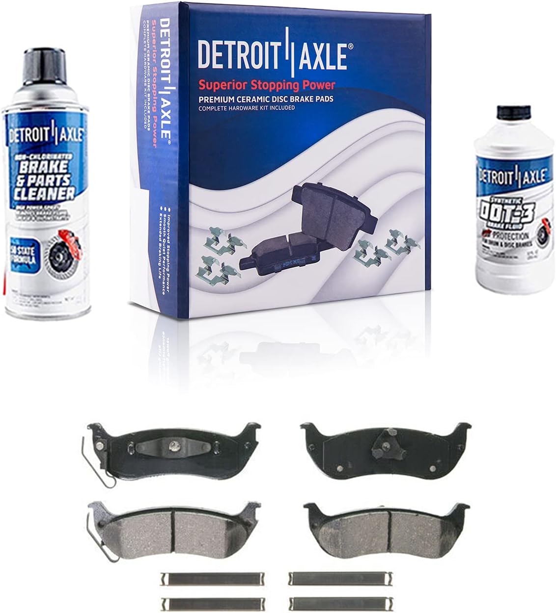 Rear Disc Brake Kit Rotors with Ceramic Pads and Hardware W52311