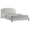 Queen White Leather Bed K256081