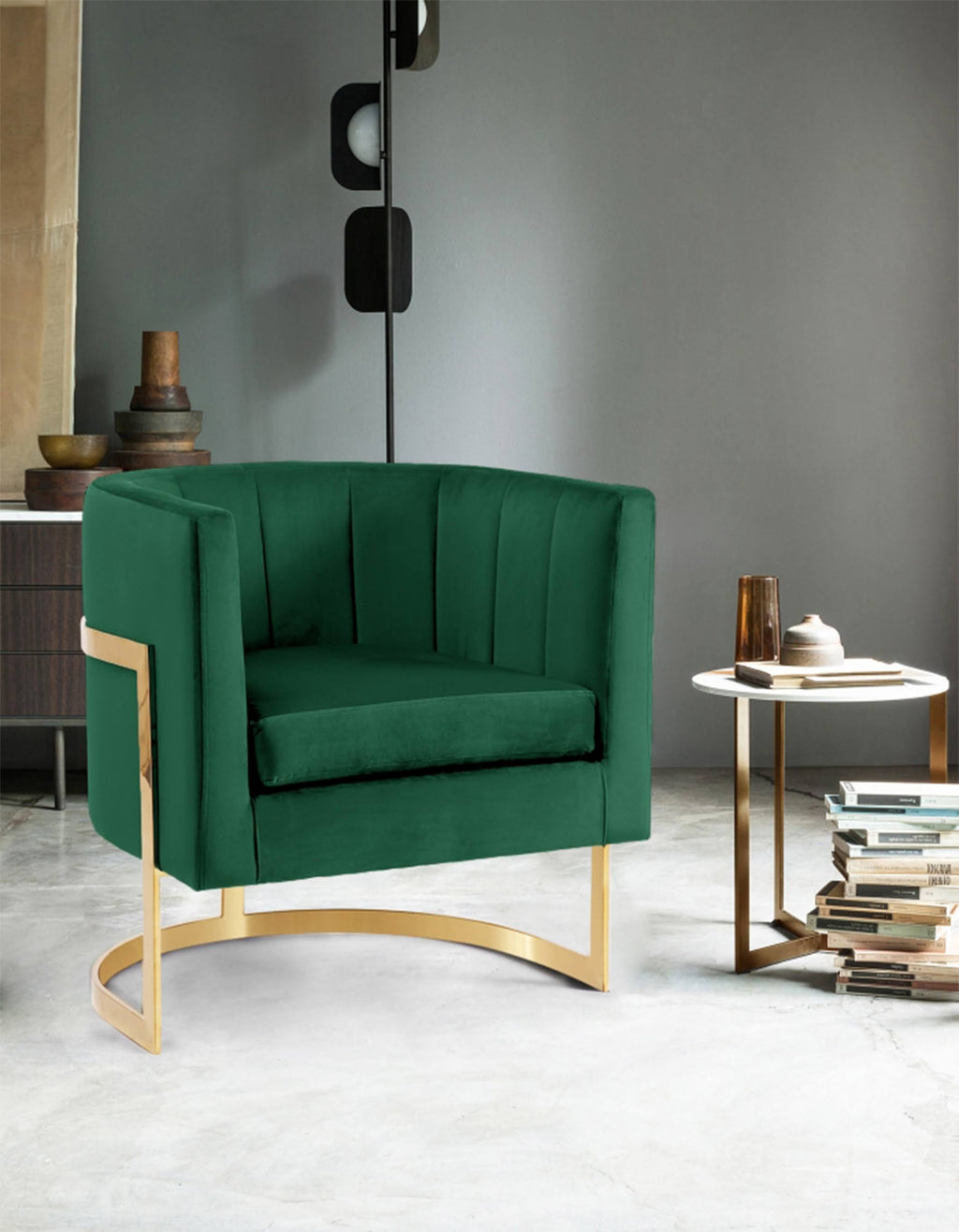 Green Velvet Accent Chair T683