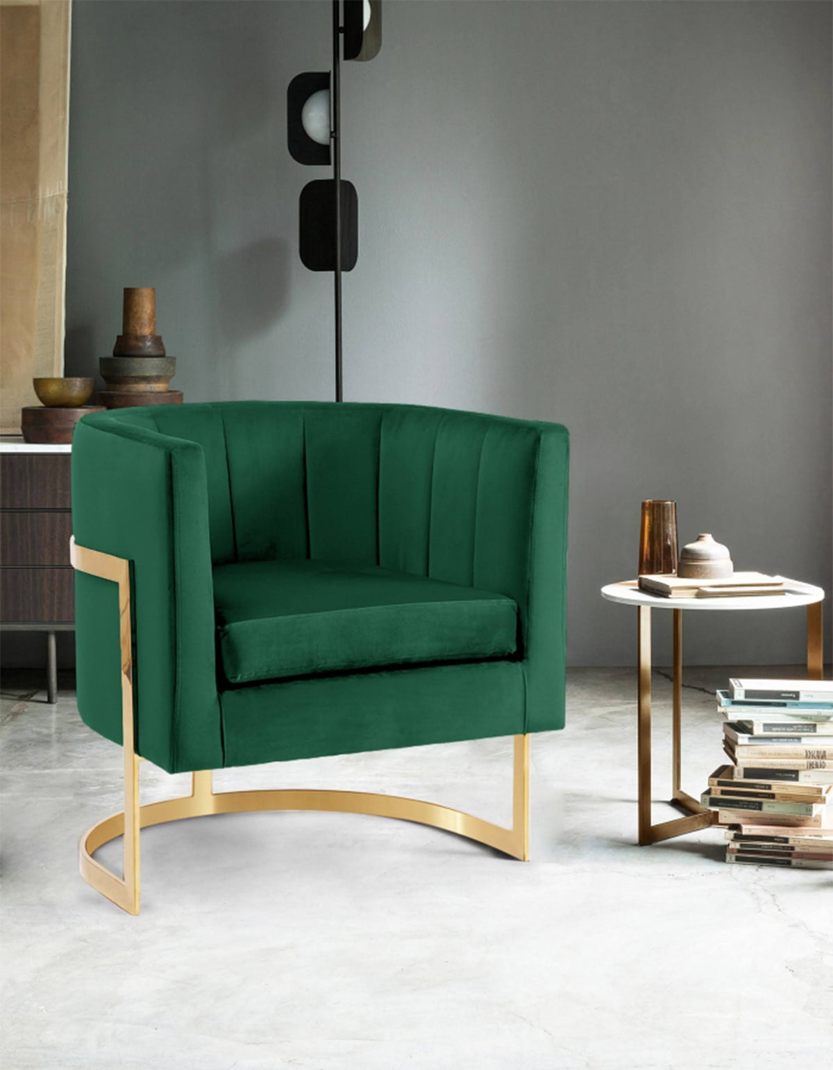 Green Velvet Accent Chair T683