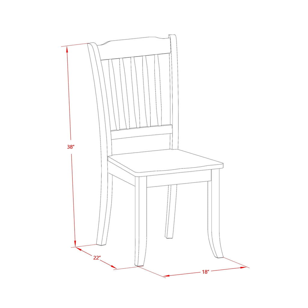 5pc Round 36 inch Table and 4 Vertical Slatted Chairs Y41809