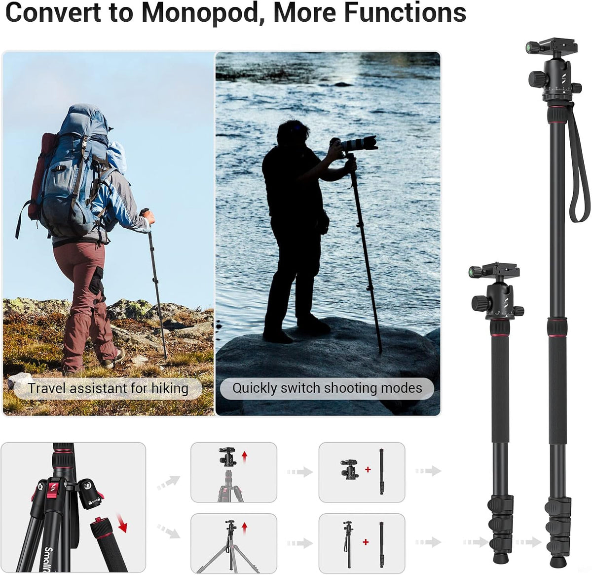 Foldable Aluminum Camera Tripod & Monopod N771031