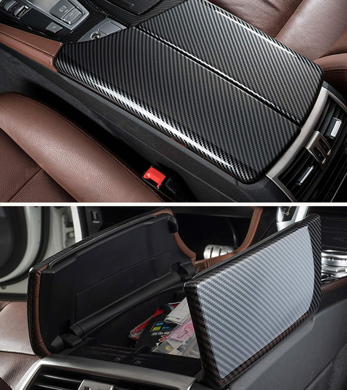 2 PCs Carbon Fiber Console Covers N4746