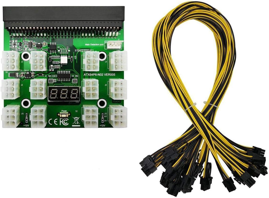 1200W/750W Server PSU Power Supply Unit with 12pcs 6-Pin PCIe Cables V74963
