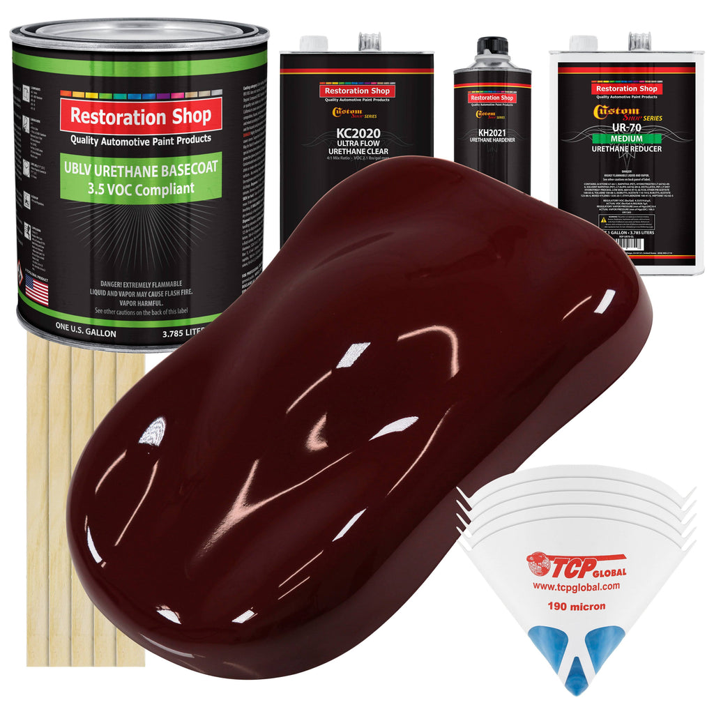 Carmine Red Low VOC Urethane Basecoat Clearcoat Car Auto Paint Medium Gallon Kit Y904453