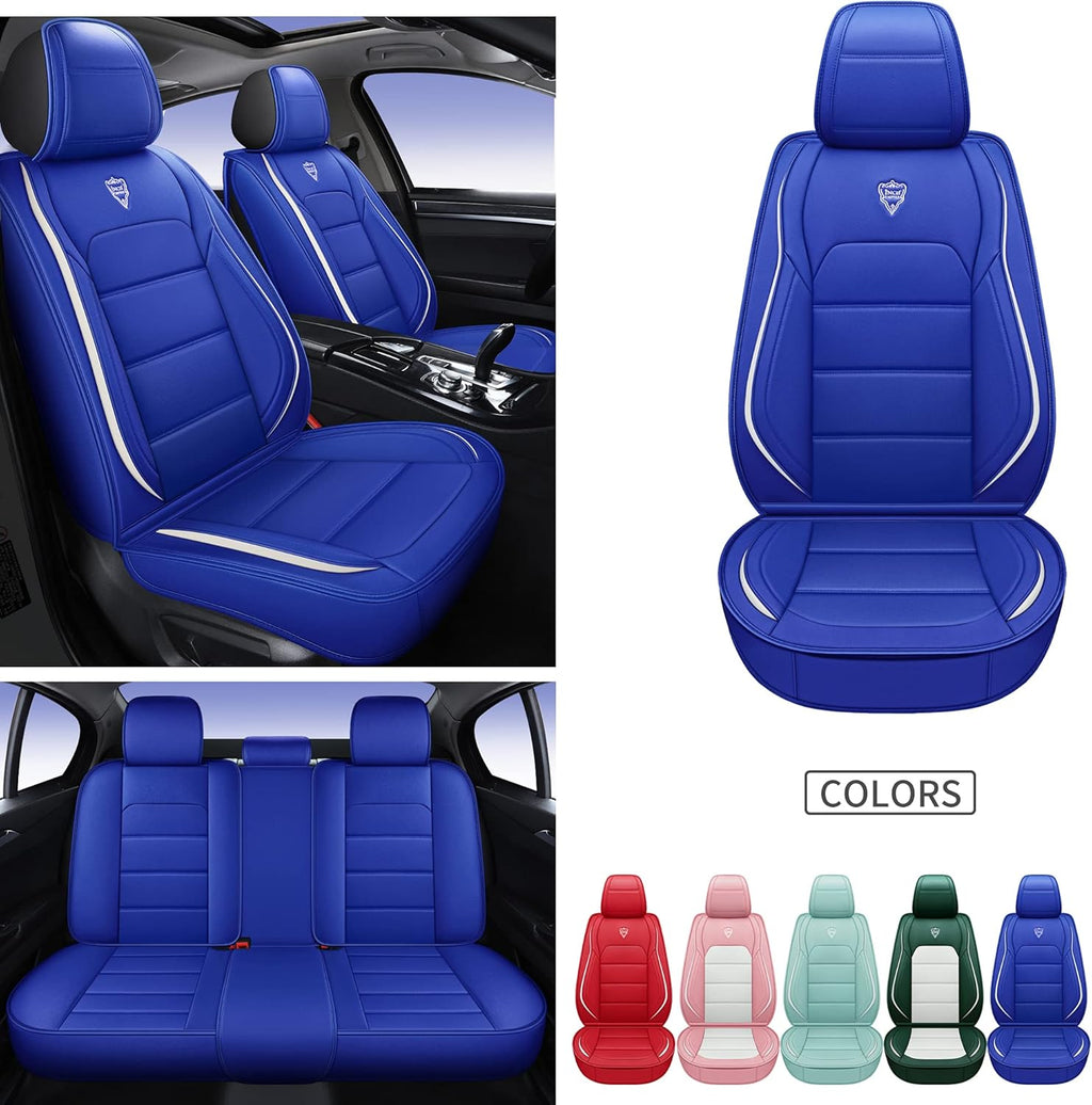 Pink White Synthetic Leather 5 Seats Car Seat Cover E8360