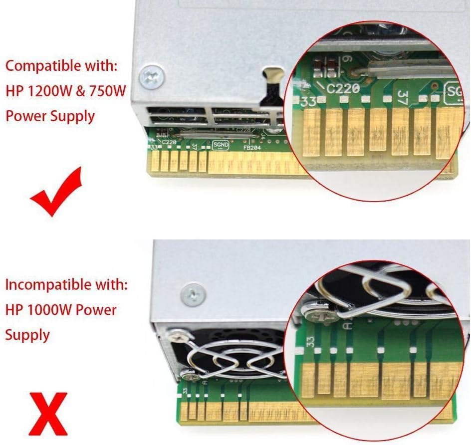 1200W/750W Server PSU Power Supply Unit with 12pcs 6-Pin PCIe Cables V74963
