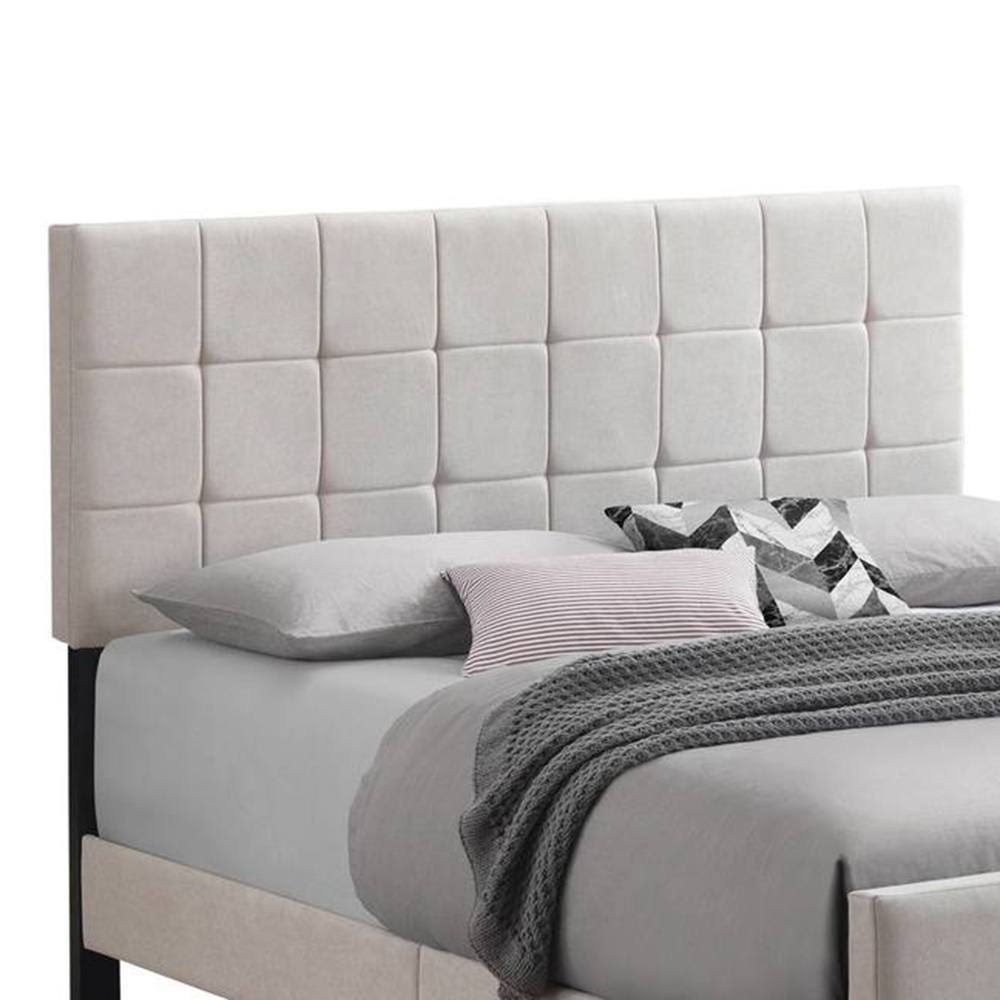 Beige King Upholstered Panel Bed K84447