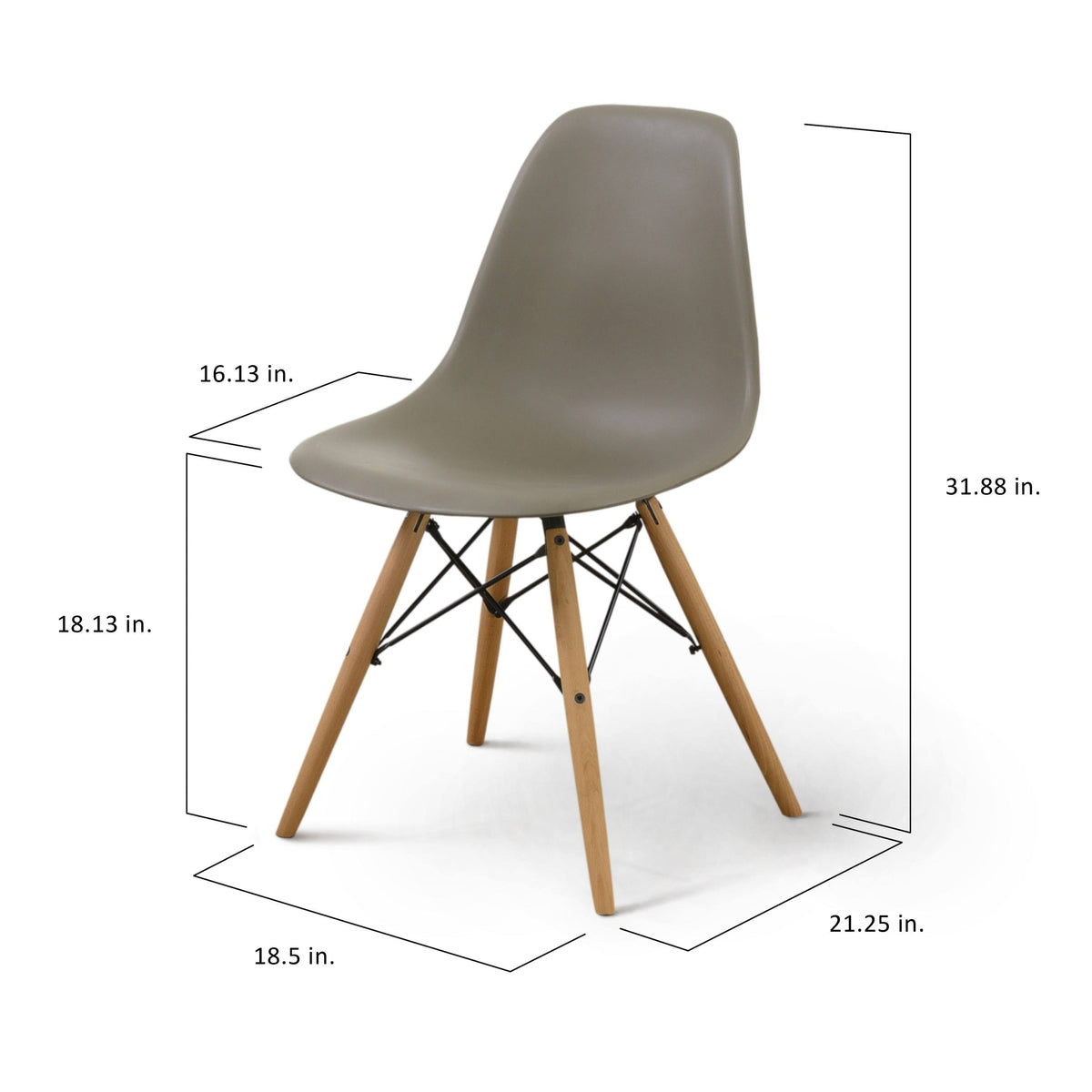 Black Plastic Accent Chairs Set of 2 M125828