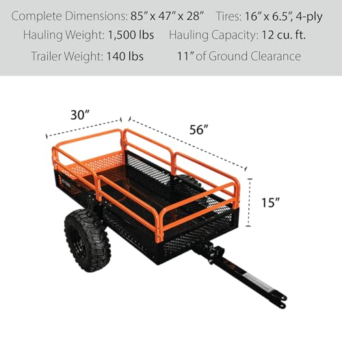 1500lb Utility Cart Cargo Trailer with Solid Steel Floor B638