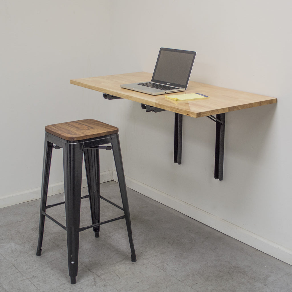 Wall Mounted Folding Steel Hardwood Workbench W789
