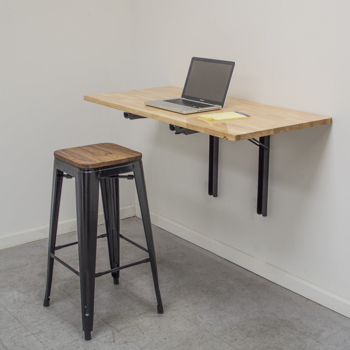 Wall Mounted Folding Steel Hardwood Workbench W789