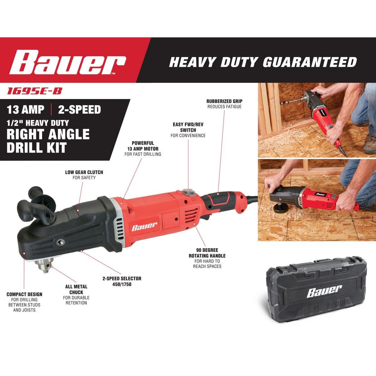 13 Amp 1/2 in. 2-Speed Right Angle Drill Kit D2250