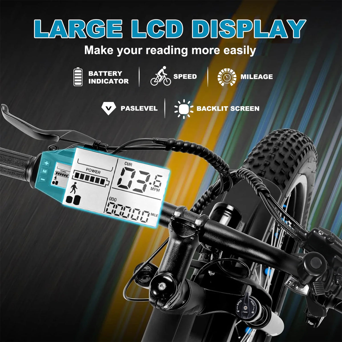 48V 1000W Dual Motors 26 x 4 Fat Tire 7-Speed Electric Mountain Bike H79934