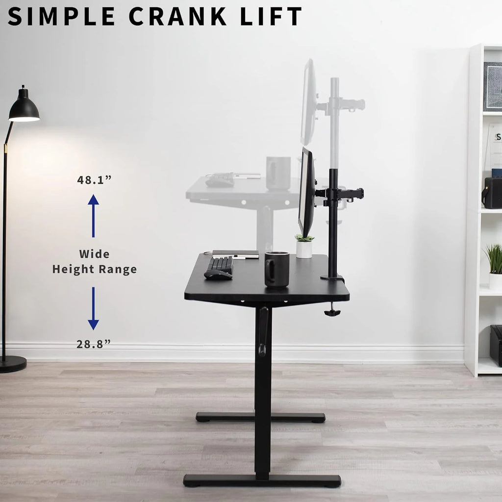 Dark Walnut 43 X 24 Inch Height Adjustable Standing Desk D7649