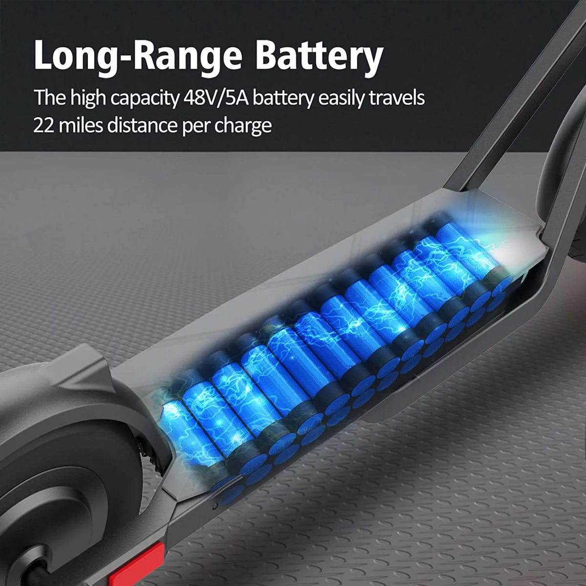 Electric Scooter 450W Motor 22 Miles Range 19MPH 10in Solid Tires Folding X90496