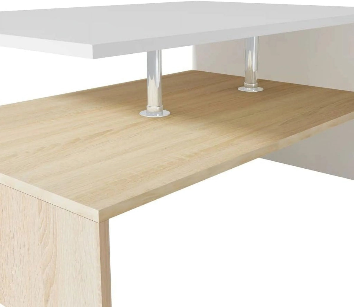 Oak and White Engineered Wood Coffee Table J3891
