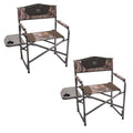 Camo Outdoor Folding Camping Directors Chair with Side Table 2 Pack O81089