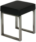 Black Leather Like Vinyl Stainless Steel Stool R543424