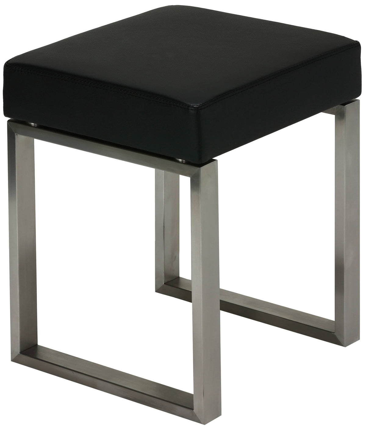 Black Leather Like Vinyl Stainless Steel Stool R543424