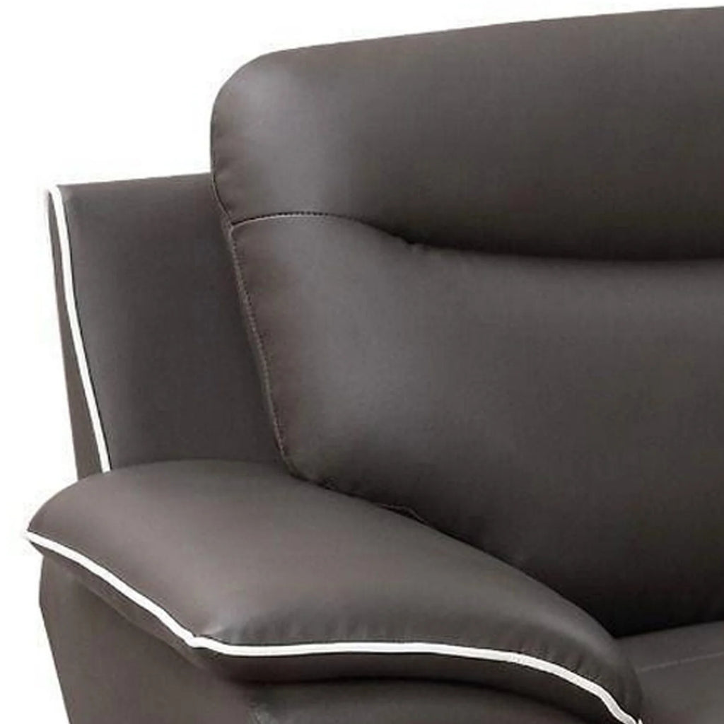 82 Inch Taupe Gray Leather Sofa I9232