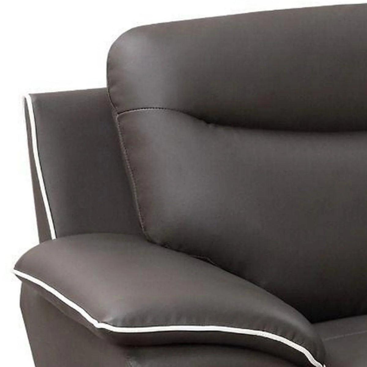82 Inch Taupe Gray Leather Sofa I9232