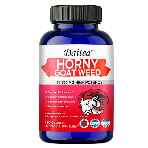 Horny Goat Weed Extract Complex with Tribulus Saw Palmetto Tongkat Ali and Maca Root 120 Capsules F757311