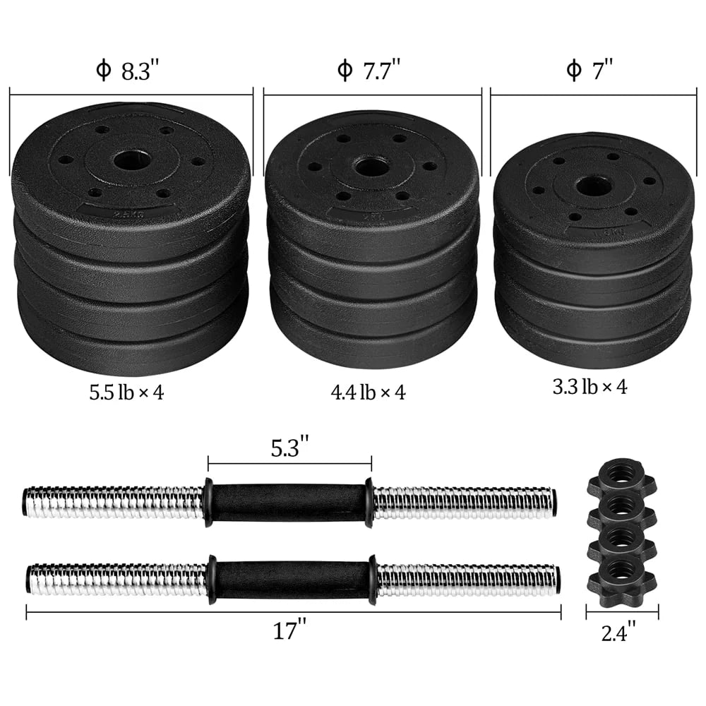 Adjustable 66LB Dumbbell Weight Set J64229