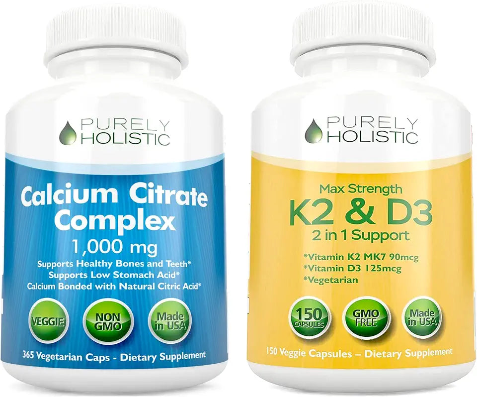 Calcium Citrate 1000mg Vitamin D3 K2 365 Vegan Capsules M24954