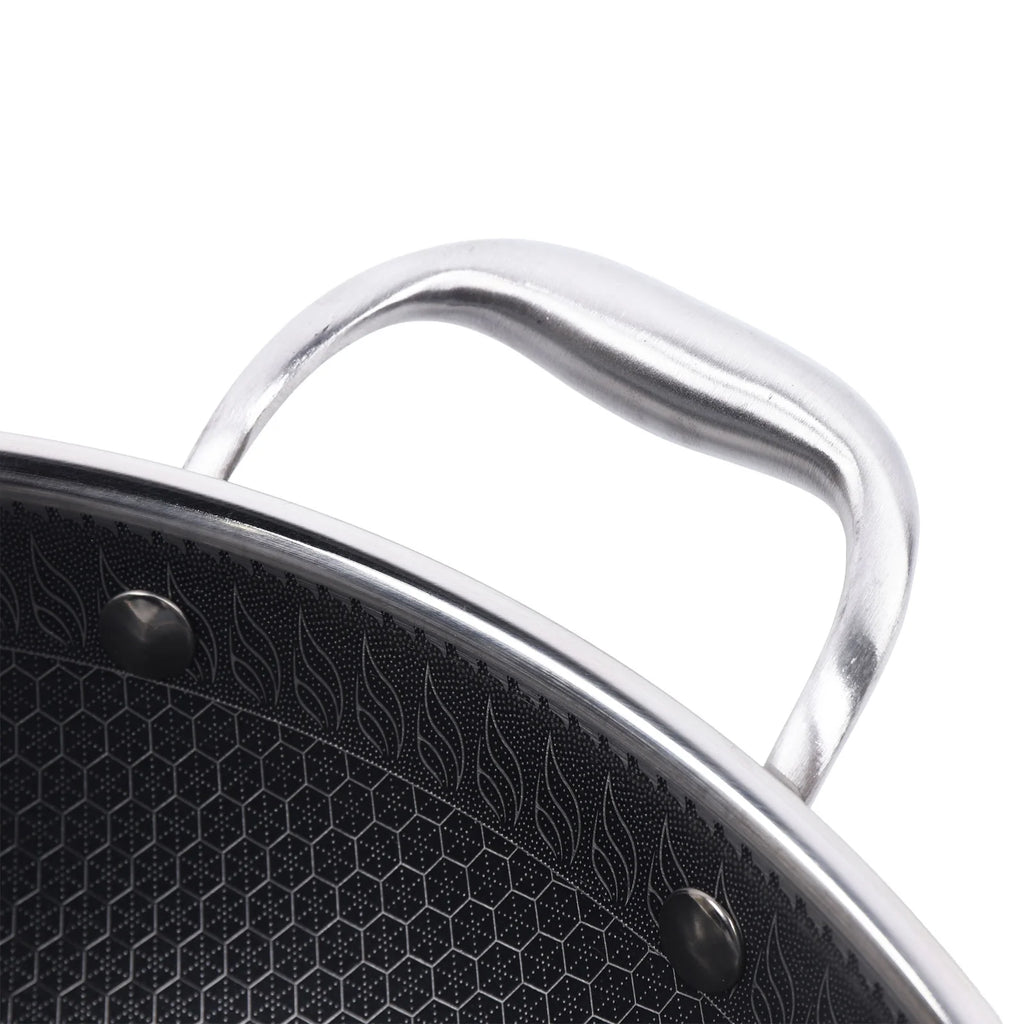 13In Nonstick Stainless Steel Frying Pan with Glass Lid X688