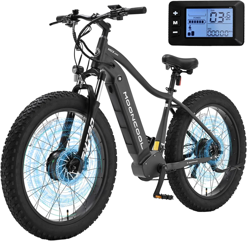 48V 1000W Dual Motors 26 x 4 Fat Tire 7-Speed Electric Mountain Bike H79934