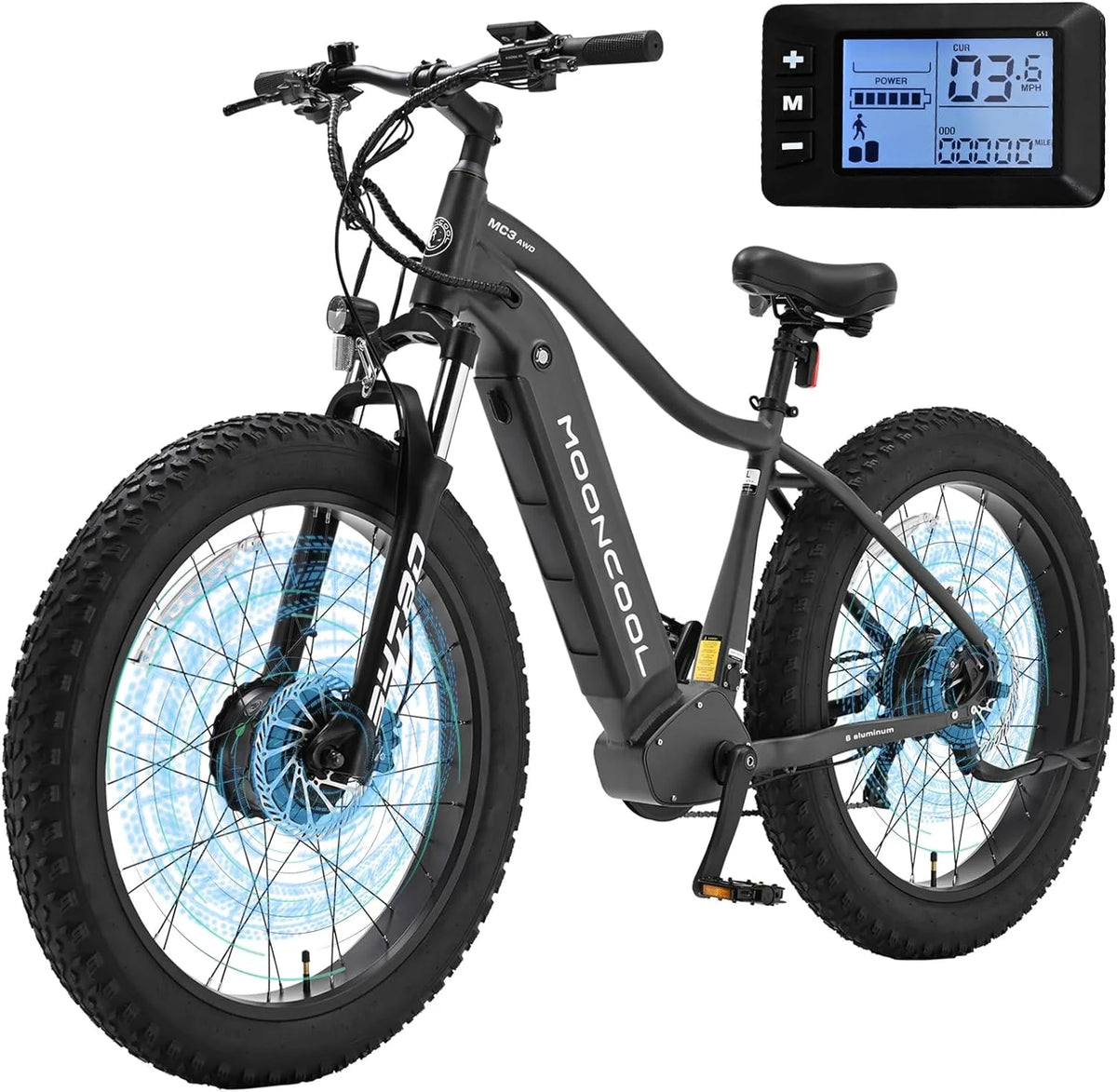 48V 1000W Dual Motors 26 x 4 Fat Tire 7-Speed Electric Mountain Bike H79934