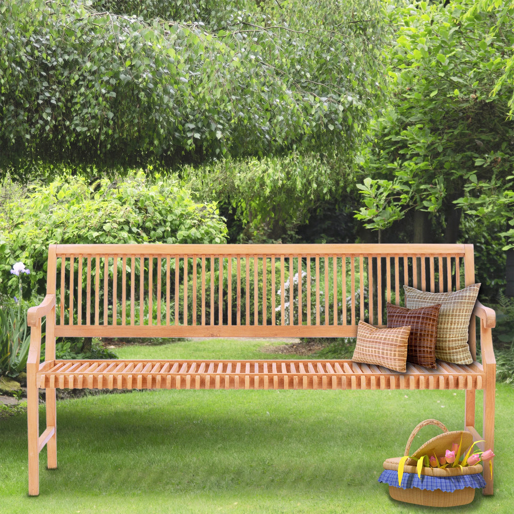 Teak Wood Outdoor Bench with Arms K628
